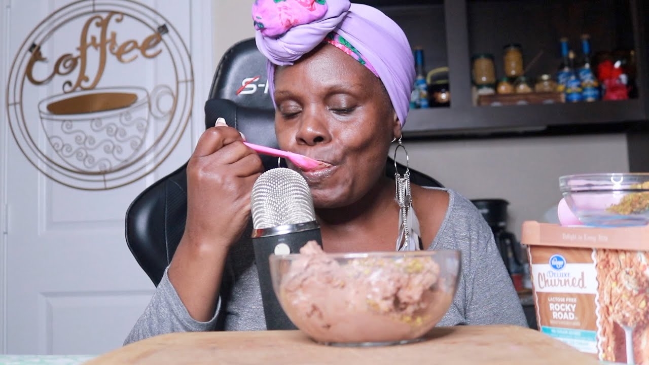 ROCKY ROAD ICE CREAM ASMR EATING SOUNDS
