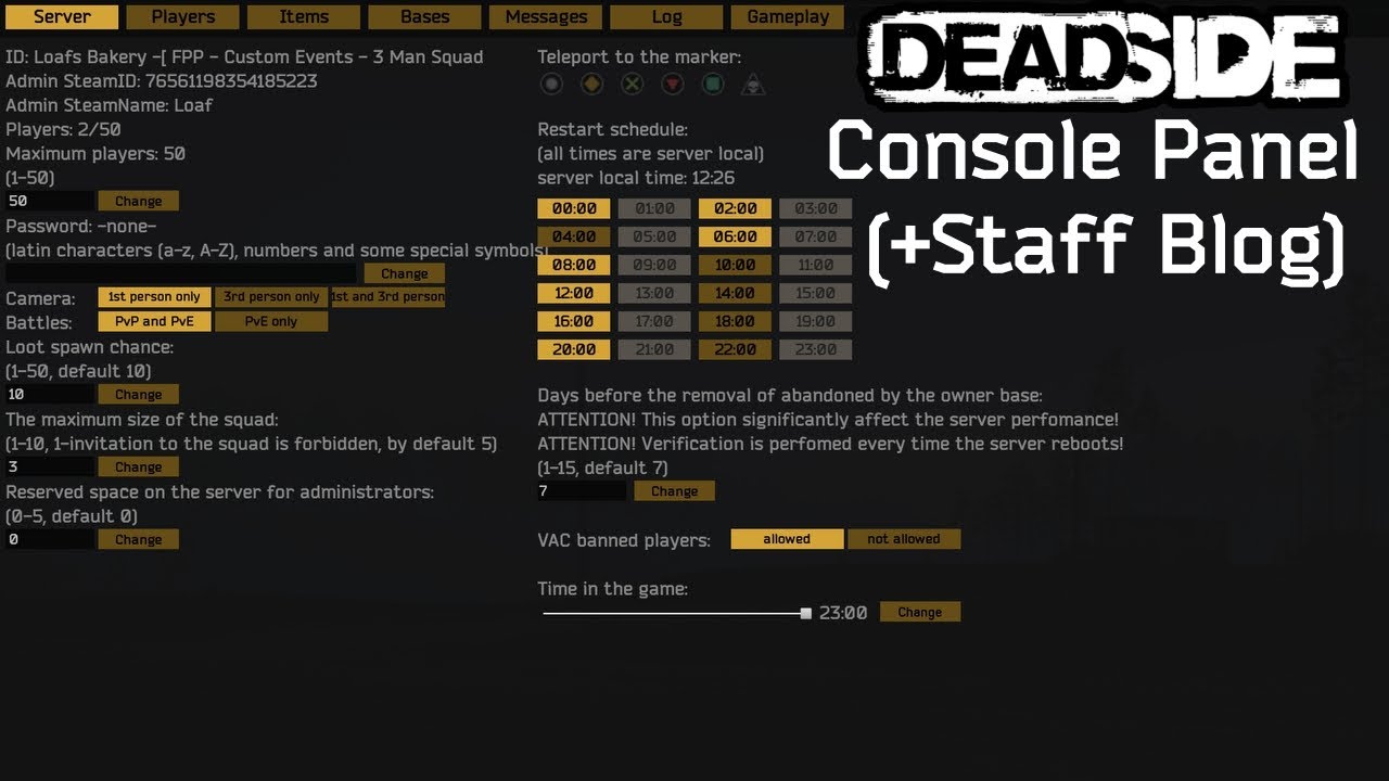 Deadside Console (+Staff Blog)