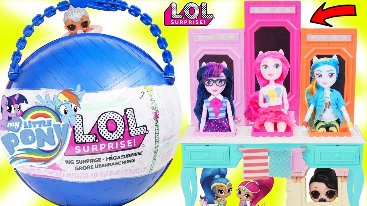 LOL Surprise Dolls open GIANT My Little Pony Unicorn Big Surprise Ball - DIY Customized