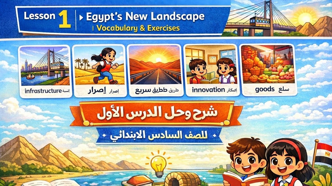 شرح وحل الدرس الأول الوحدة الرابعه انجليزي الصف السادس الابتدائي الترم الثاني 2026