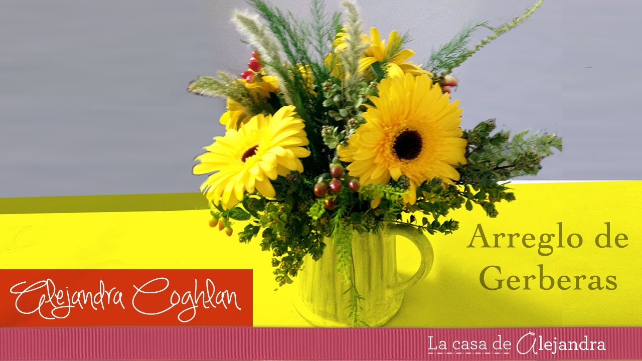 Arreglo de gerberas DIY - Centerpice of Gerbera Daisies