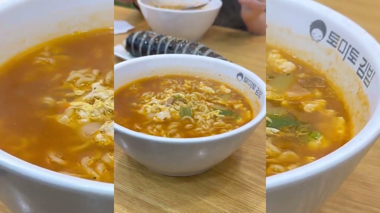 라면과 참치김밥 