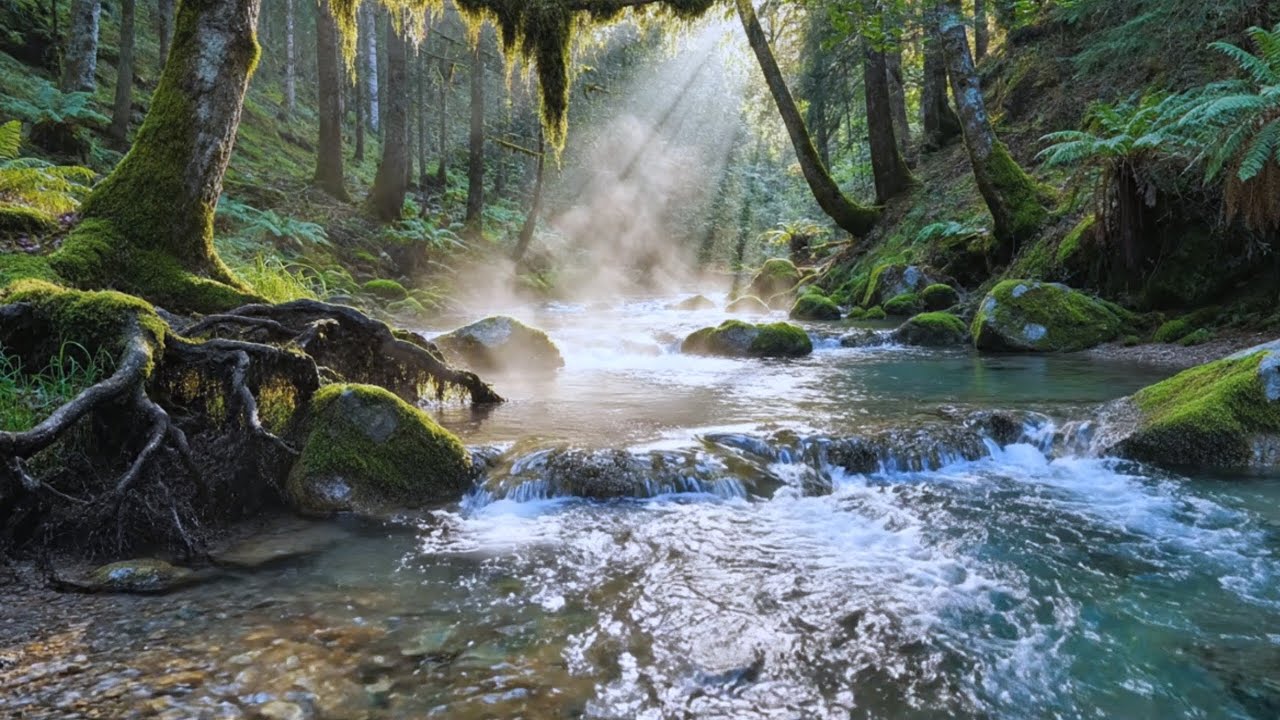 Tranquil Riverbank with Soft Bird Sounds | Continuous Nature Sounds for Sleeping, Focus and Studying