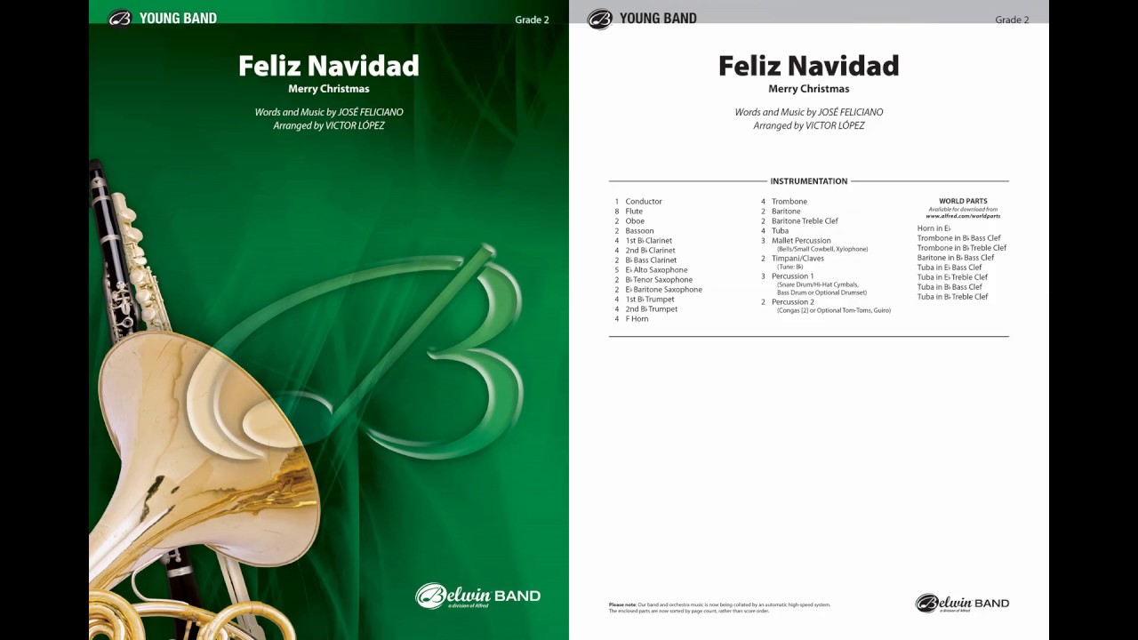 Feliz Navidad, arr. Victor López – Score & Sound