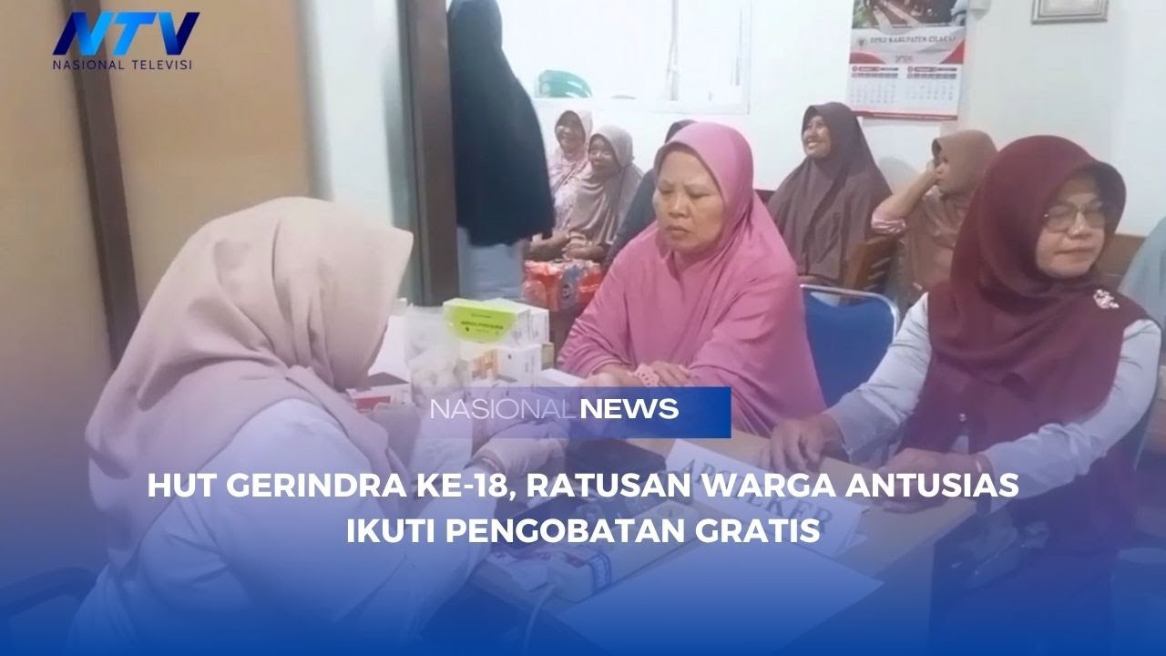 HUT GERINDRA KE 18, RATUSAN WARGA ANTUSIAS IKUTI PENGOBATAN GRATIS