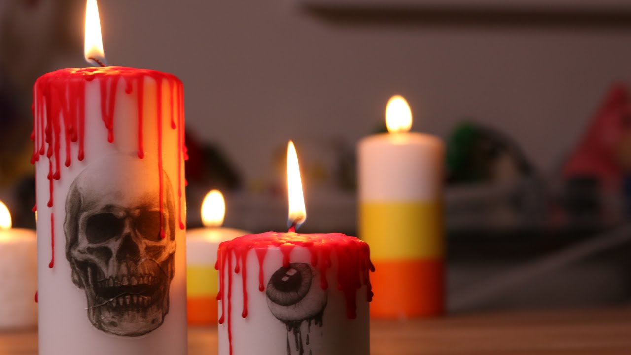 Easy Halloween Candles ♥ DIY