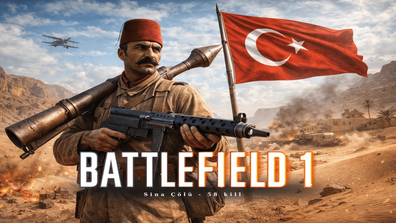 Battlefield 1 - NO COMMENTARY - Gameplay Sina Çölü 58 Kill! (mp18,tanksavarbazukası) 👈