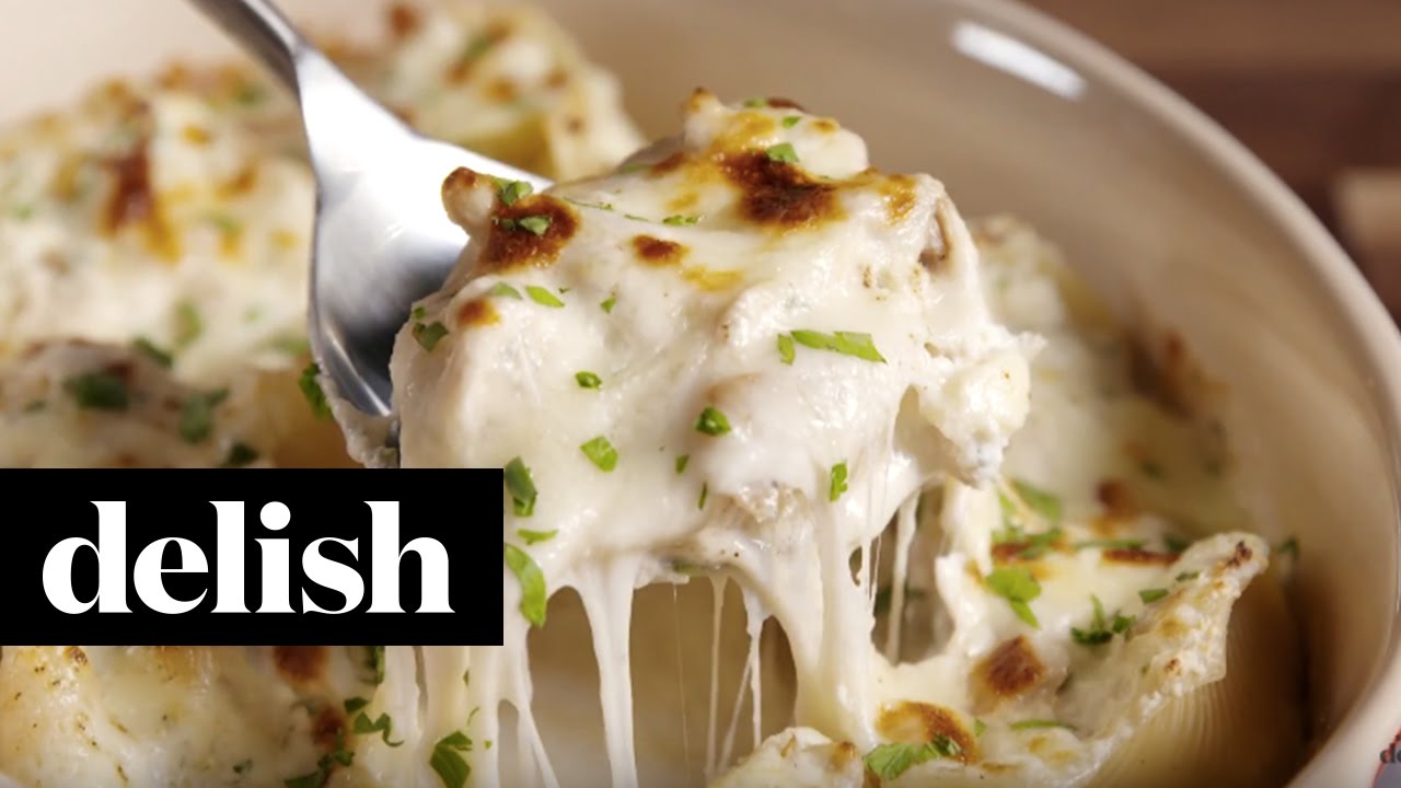 Chicken Alfredo Stuffed Shells | Delish