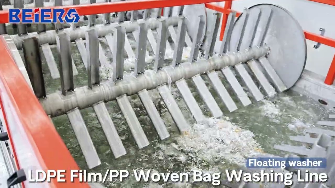 1000kg/h PE Film/ PP Woven Bag Shredding, Washing and Drying Line.