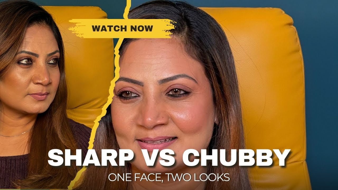 Sharp vs Chubby Look- One Face, Two Looks #makeup #naynapatel #naynaptlsparsh #reels #shorts #india 