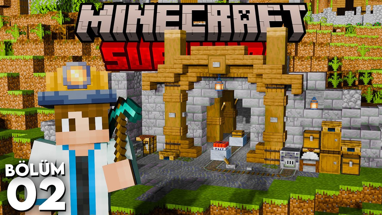 Maden Ocağı Yapımı!! Madenleri 3'e Katlamak!! - Minecraft Survival 02