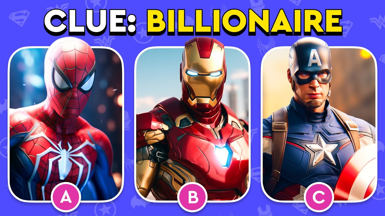 Guess the Superhero by only 1 CLUE or HINT | Superhero Knowledge Quiz