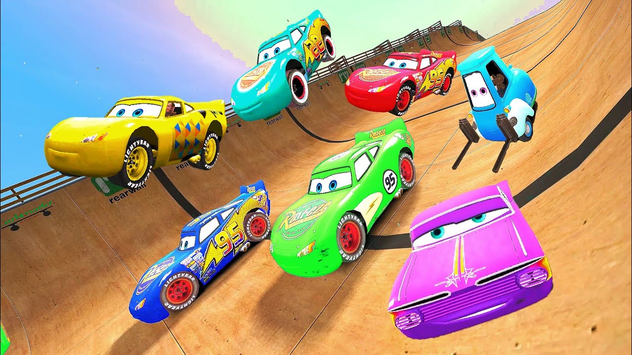 GTA 4 Random McQueen Friends Mega Jump Testing Ep. 3 - GTA IV Fall Physics