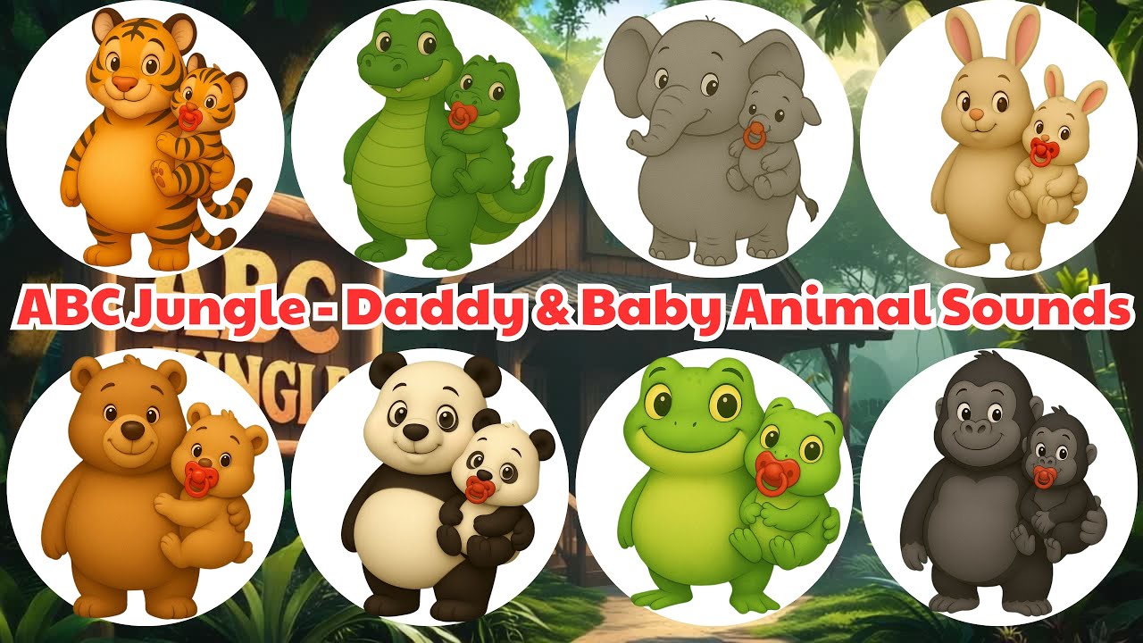 ABC Jungle Chubby Animal Sounds - Daddy & Baby Safari Animals Adventure 🦁🐒🦓 | Fun Learning for Kids!