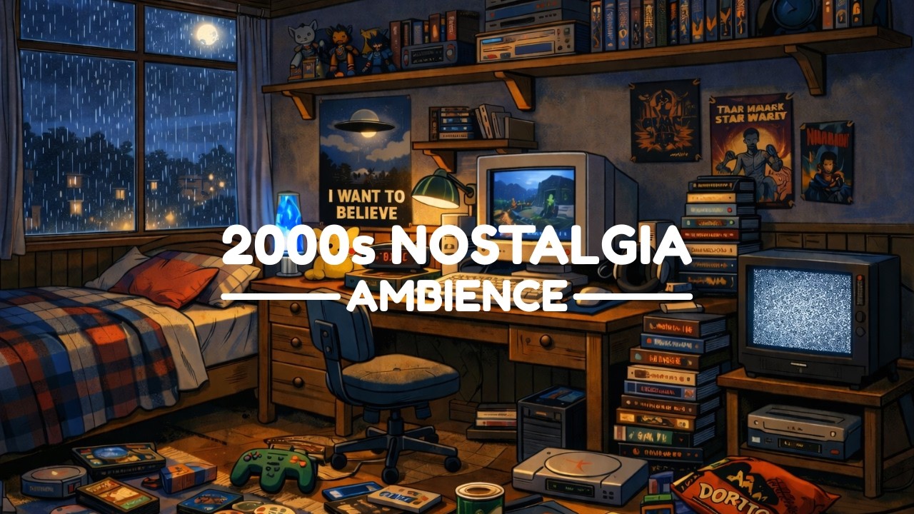Early 2000s Bedroom Ambience | Rainy Night Nostalgia | If You Stayed in 2000