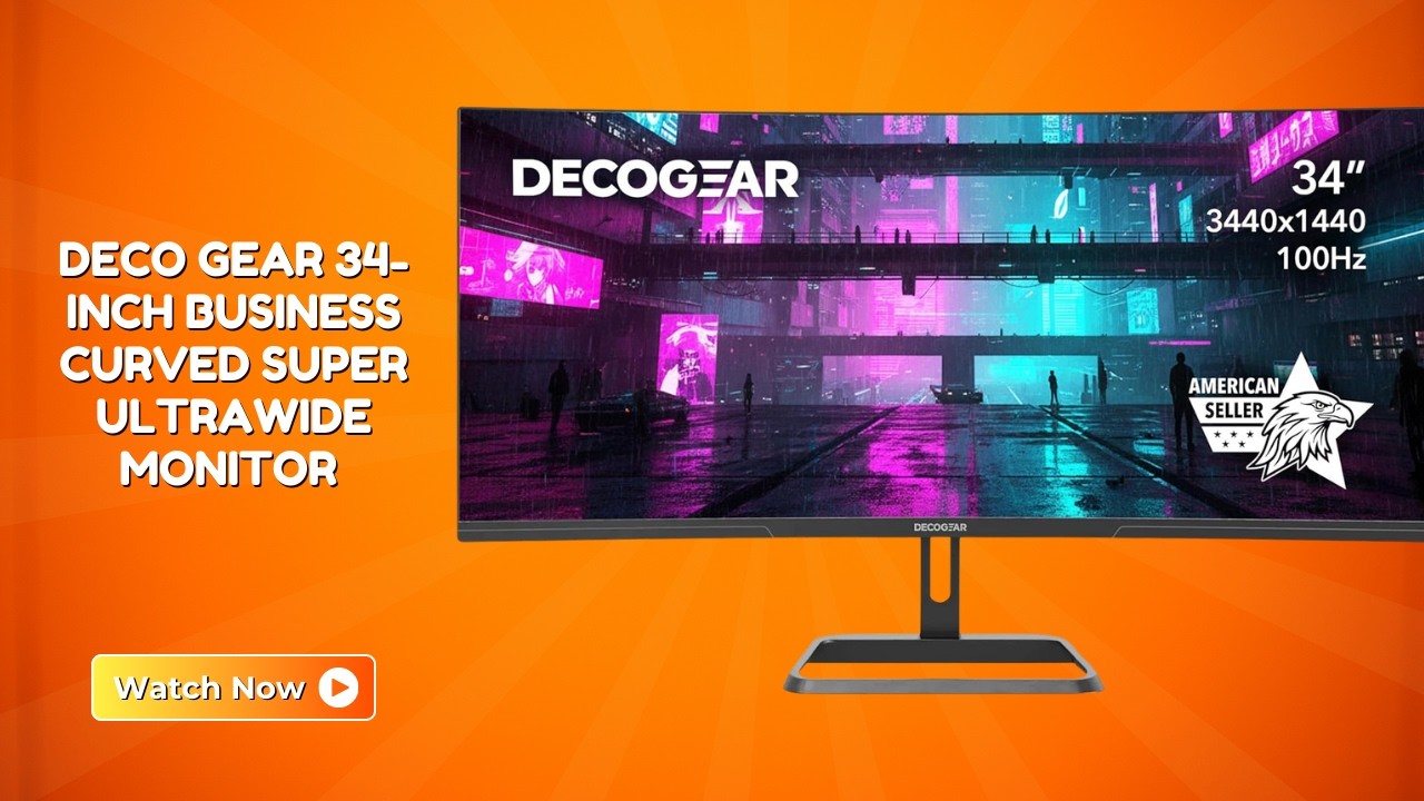 Focus Longer, Work Smarter – Deco Gear 34-Inch Business Curved Super UltraWide Monitor – REVIEW