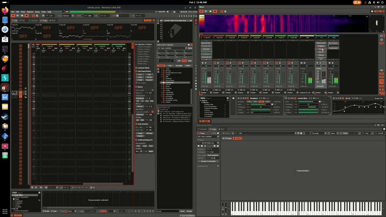 saw chords with jumping comb filter