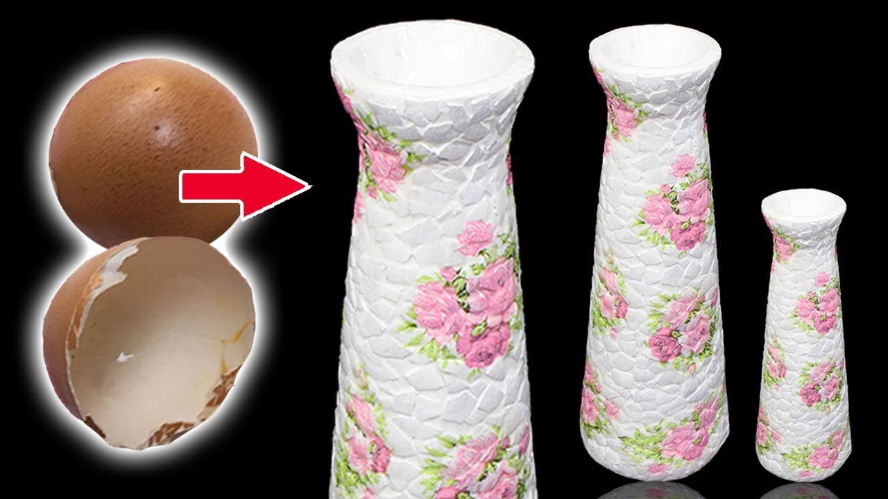 Awesome Flower Vase from Paper and eggshell | Home decorating ideas