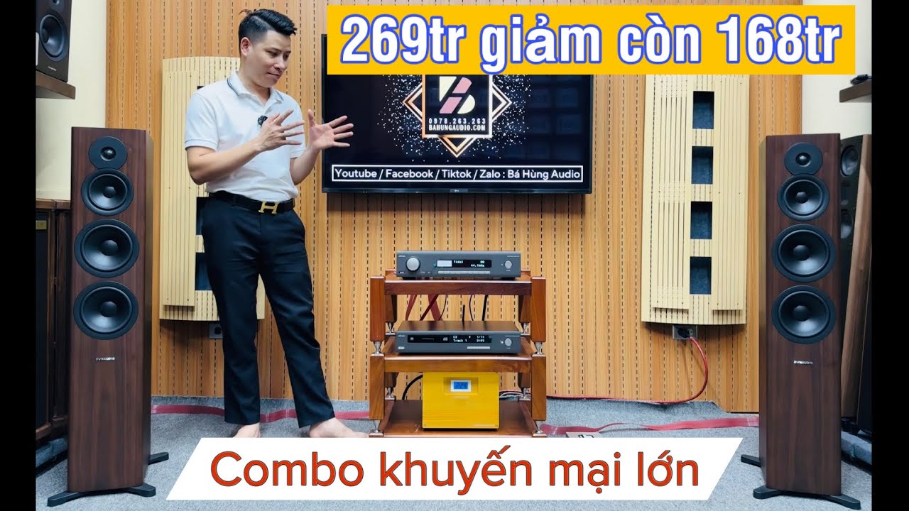 TEST COMBO KHUYẾN MẠI 269T GIẢM CÒN 168TR - loa Dynaudio Evoke 50 - amply Arcam SA30 - Arcam SCD50