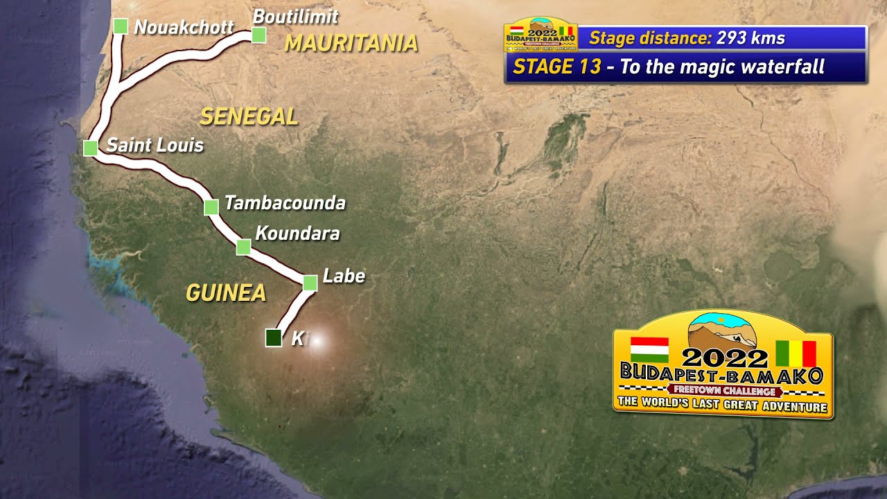 Budapest-Bamako 2022 Official Route - Hivatalos &uacute;tvonal