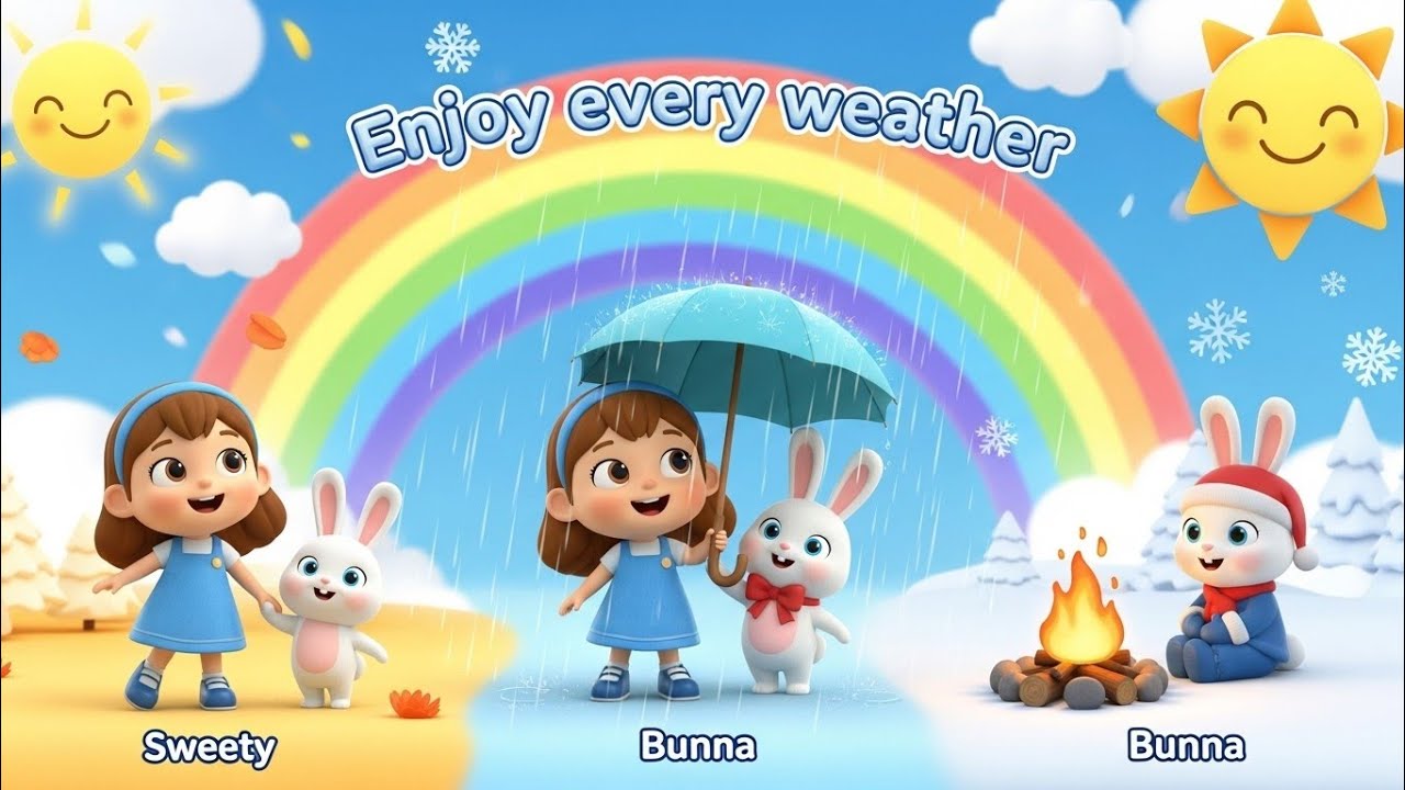 Enjoy Mosam with Sweety & bunny l kids cartoon song l kids cartoon hindi poem l kids cartoon video 