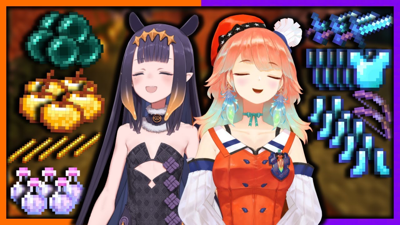 [Hololive EN] Ina and Kiara - Preparations for the Ender Dragon (English/Español [CC])