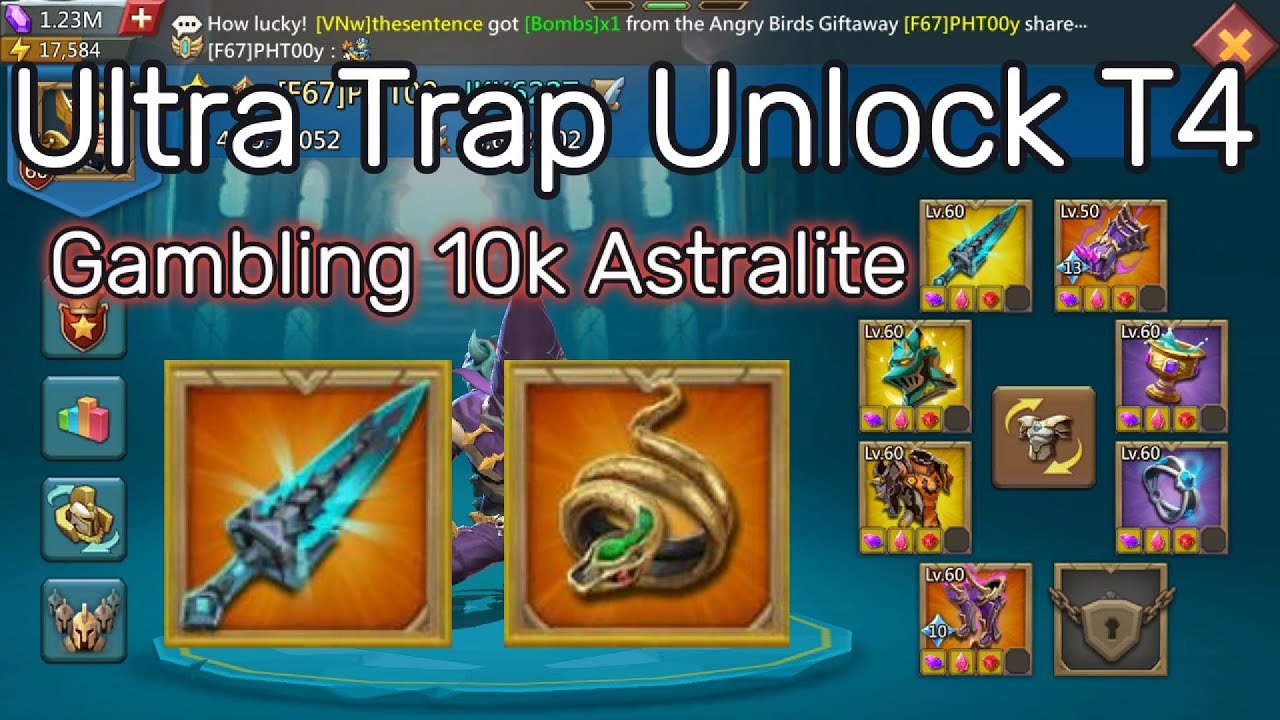 Unlock T4&Gambling 10k Astralite - Lords mobile #lordsmobile