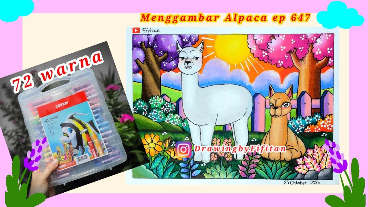 Cara Menggambar Hewan Alpaca EP 647
