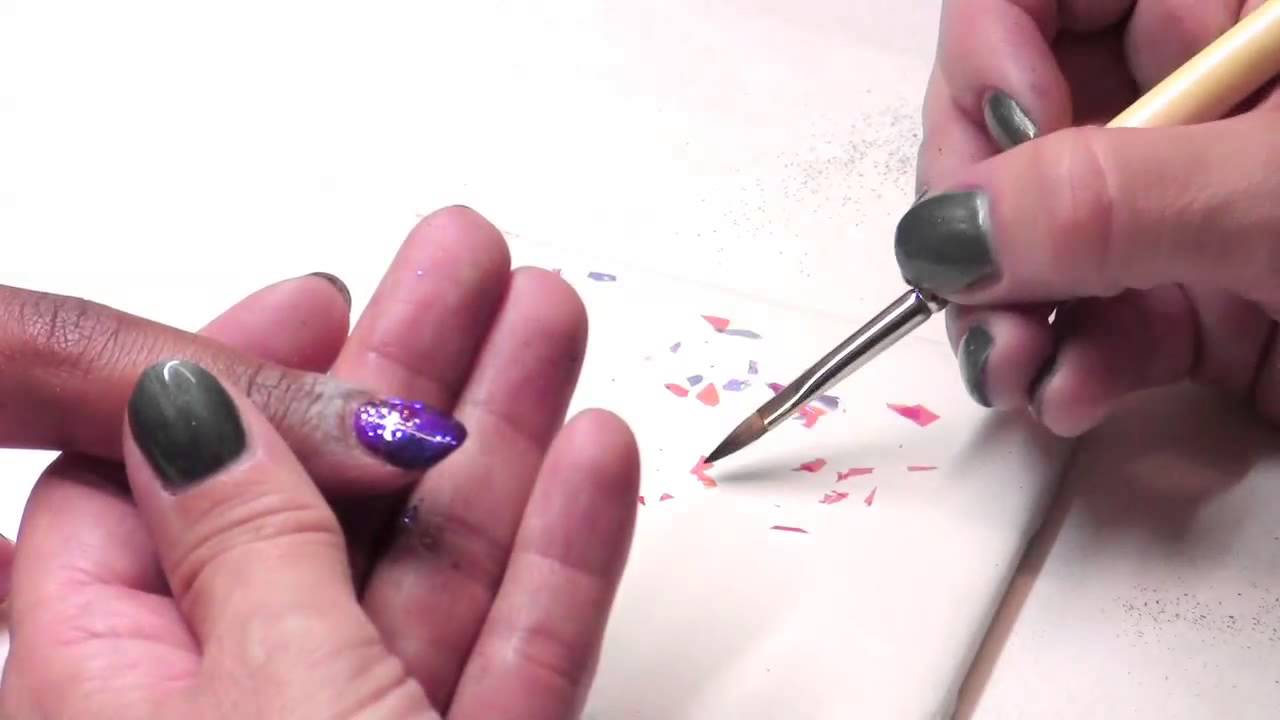 Embedding Mylar and Glitter Into Nail Art