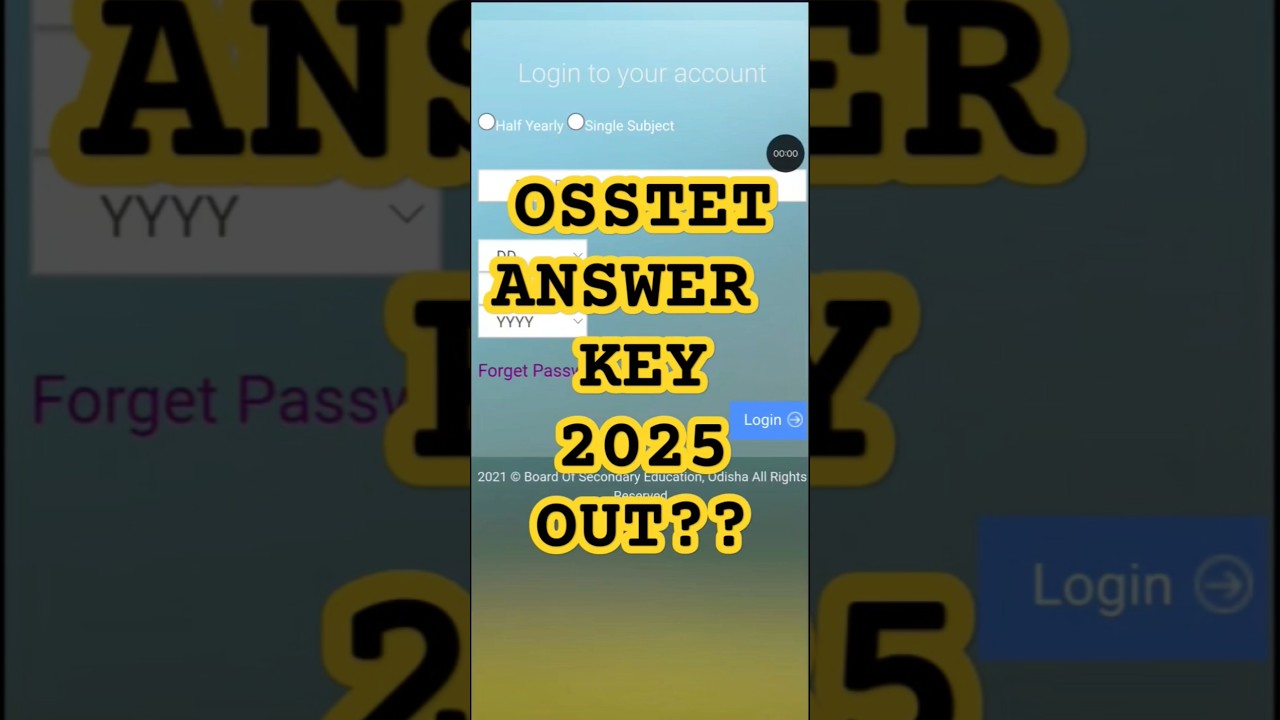 OSSTET Answer Key 2025 kaise check kare #osstetanswerkey