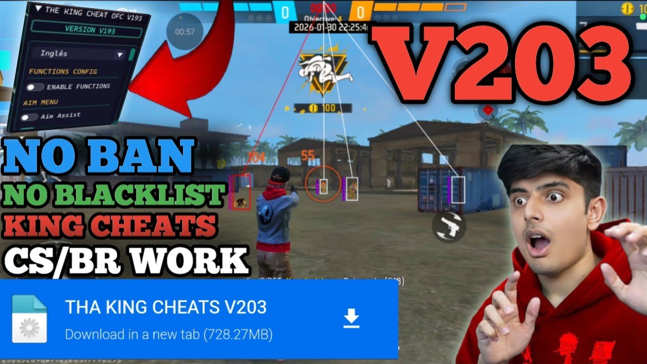 THE KING CHEATS V203 | Free Fire Mod Menu | Mod Menu Free Fire | Free Fire Hack Mod Menu | Gringo xp