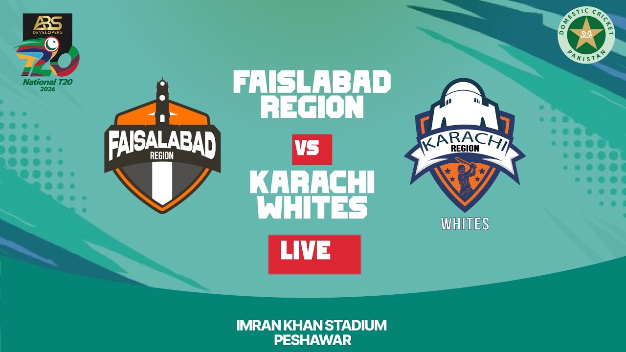 LIVE | Faisalabad Region - Karachi Region Whites | Match 2 | ABS Developers National T20 Cup | 2026