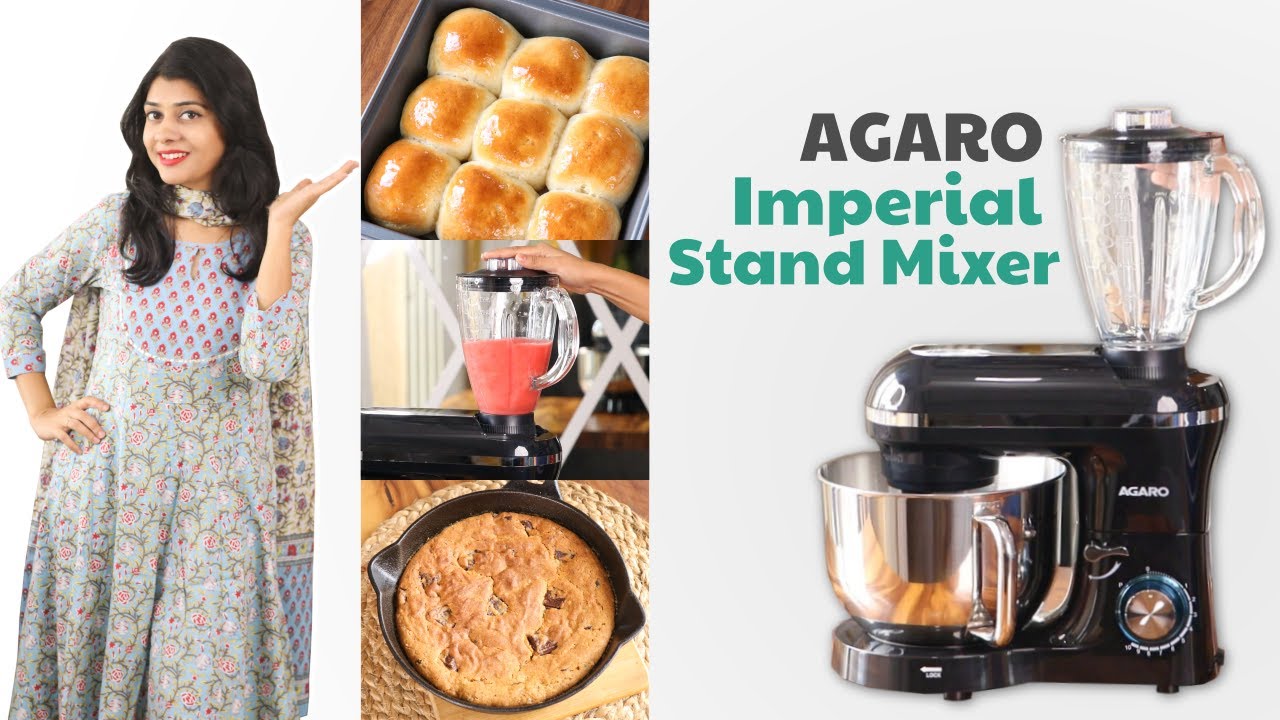 AGARO Stand Mixer with Blender | रोटी का आटा, ब्रेड, केक, कुकीज़, जूस, मिल्क शेक अब बनाएं आसानी से