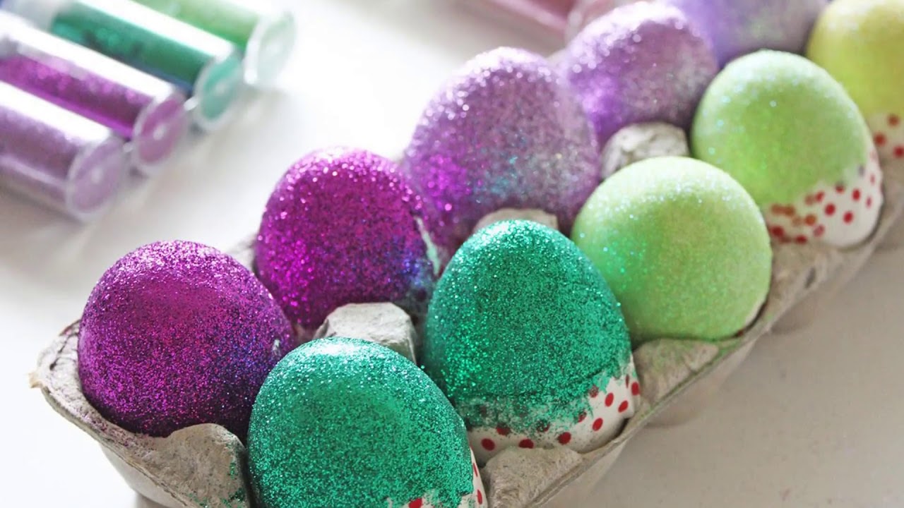 Glittered Easter Egg Decorating