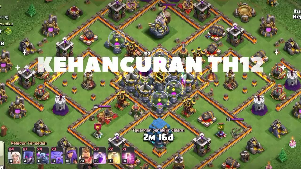 Hanya PEKKA dan WITCH dibantu KING dan RATU base TH12 habis dibabat