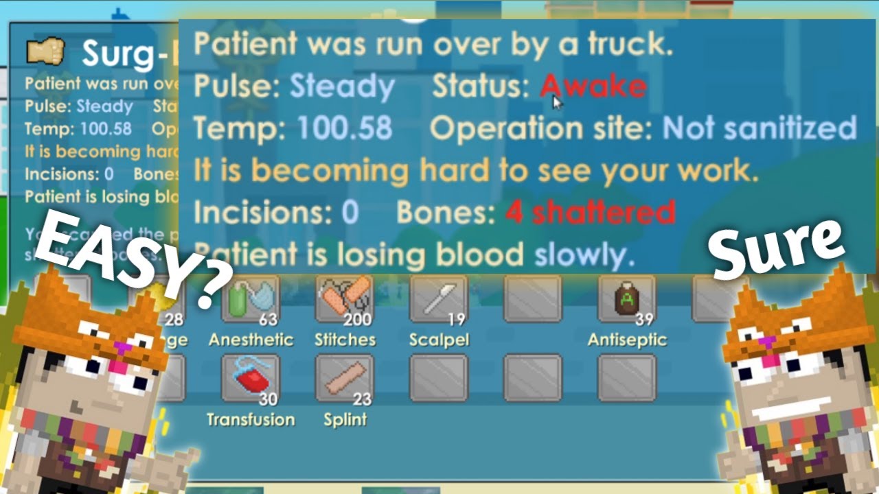 Patient was run over by a truck | Growtopia Tutorial Surgery