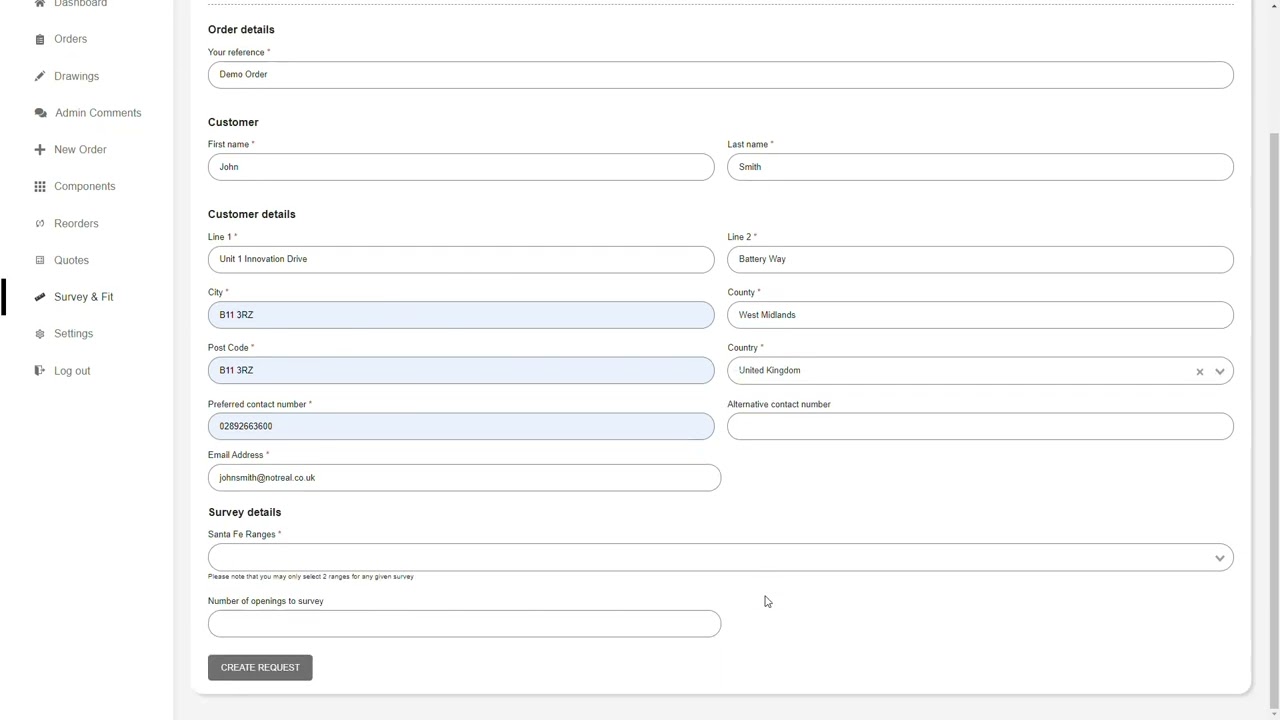 How to order Survey & Fit