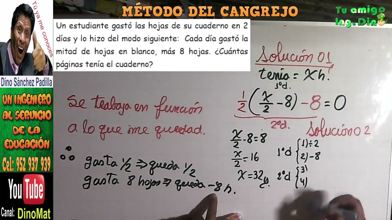 PROBLEMAS CON  EL MÉTODO DEL CANGREJO 20