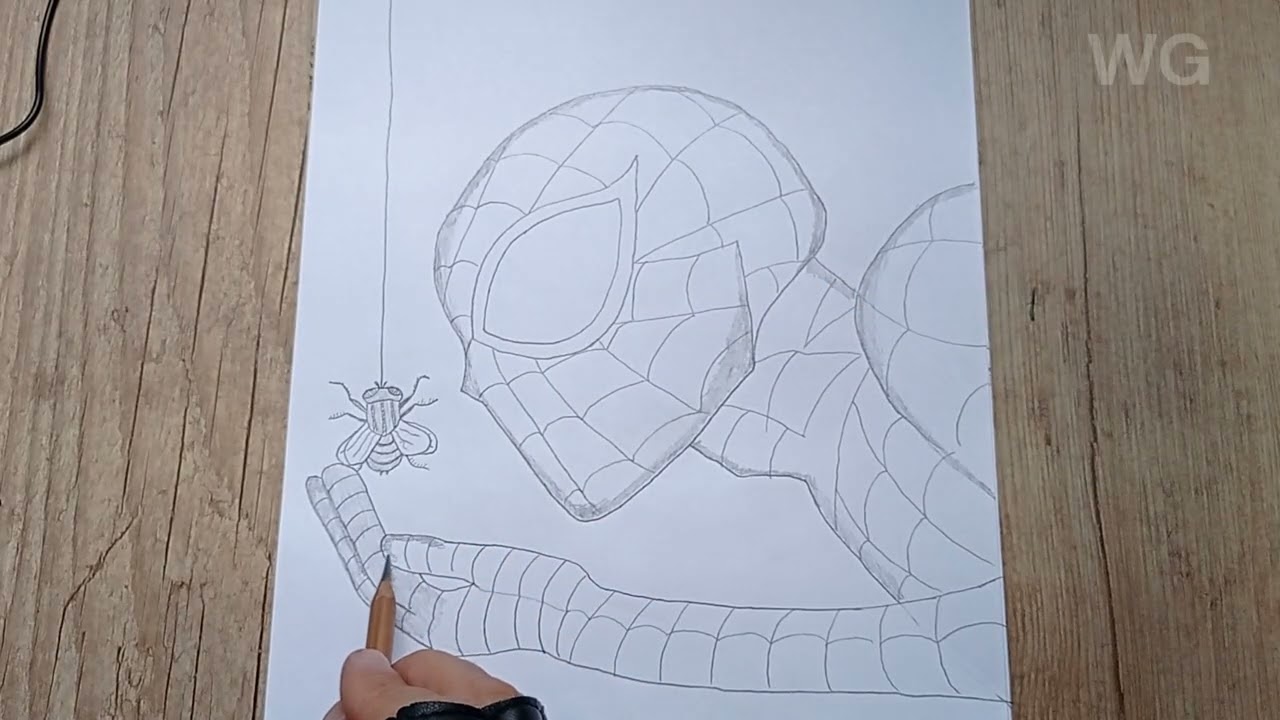 Como fazer um desenho do Homem-Aranha passo a passo.  Desenho diferente do Homem-Aranha