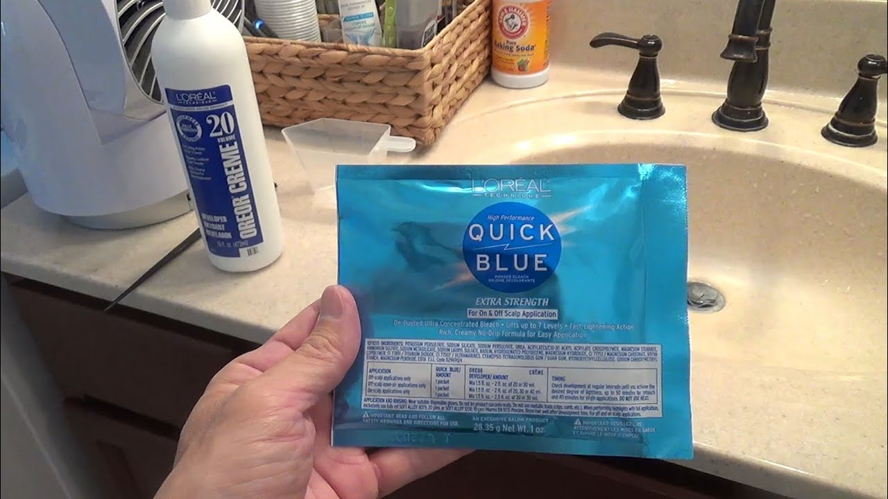 L'OREAL QUICK BLUE POWDER BLEACH CUSTOMER REVIEW AND DEMONSTRATION BLONDE HAIR COLOR TREATMENT DEMO