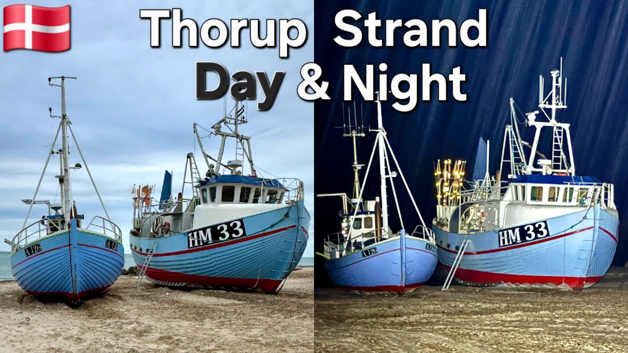 Day and night on the beach of Thorup in Denmark, experiencing fishing as it has been done for years