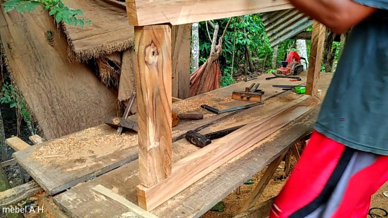 cara dan teknik tukang kayu membuat daun jendela kayu minimalis prostek dari nol sampai jadi