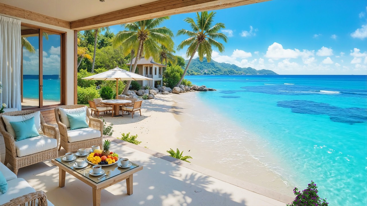 Refreshing Morning Coffee Ambience ☕🎹 Soft Piano Music and Gentle Nature Sounds