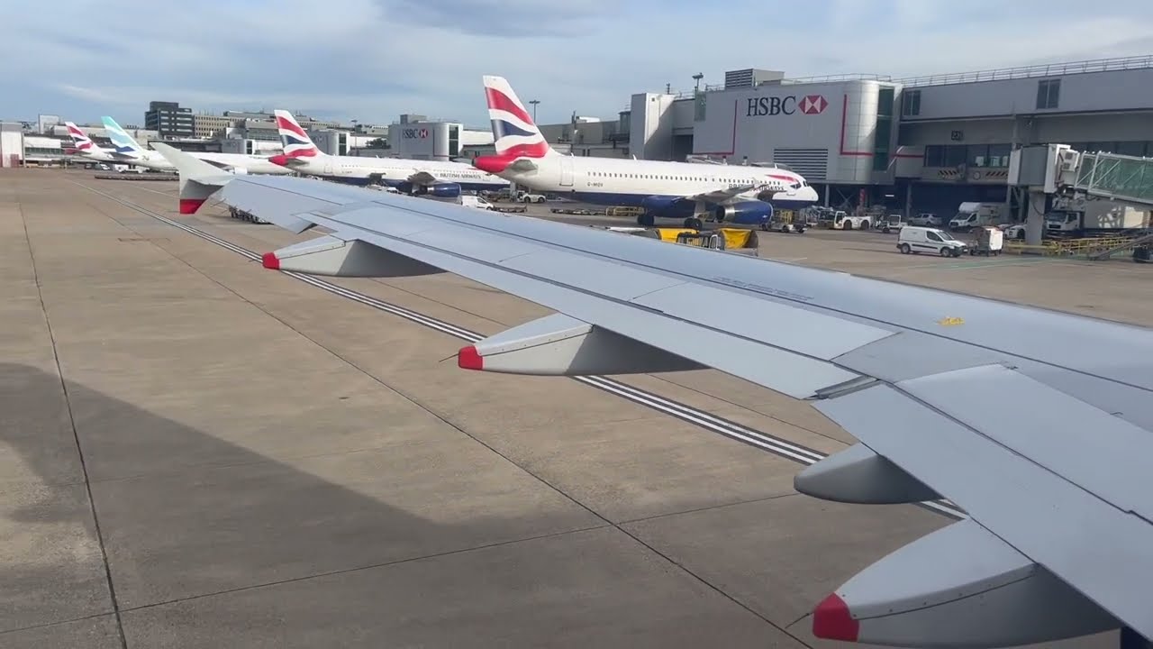 SCENIC TAKEOFF | British Airways A319 Takeoff from London Gatwick Airport
