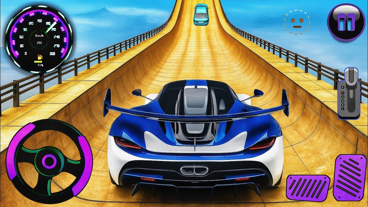Mega Ramp Car Racing Master Simulator 3D | GT Car Stunts || Impossible Ramp Racing Gameplay