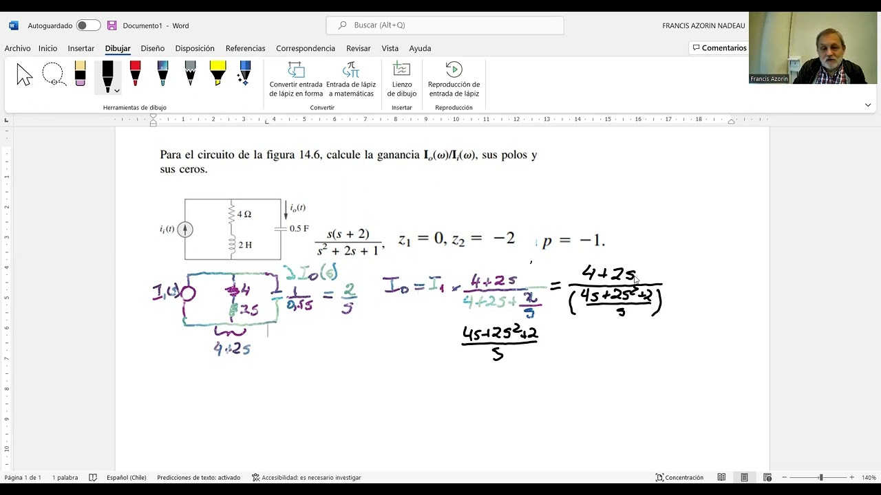 Ejercicio 1 Función de Transferencia circuito paralelo