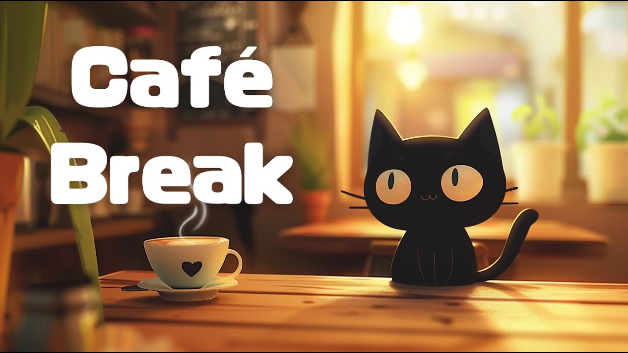 Soft Lofi Beats for Relaxing | A Quiet Afternoon Café with a Black Cat