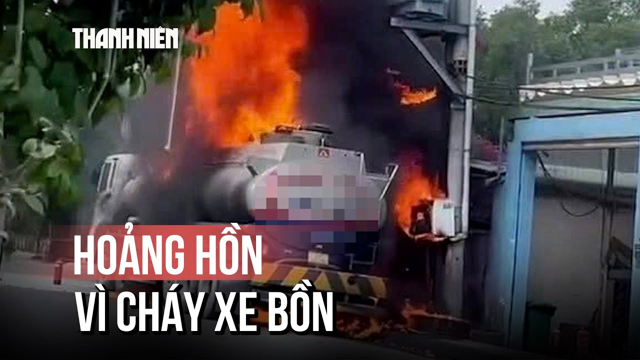 TP.HCM: Cháy xe bồn ở xã Nhà Bè, người dân hốt hoảng