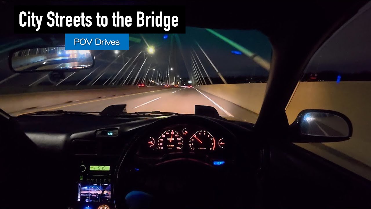 Night POV Drive in my MR2 Turbo – City Streets to the Bridge