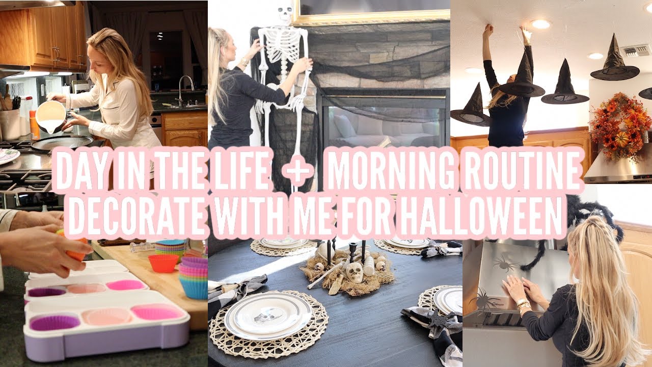 DAY IN THE LIFE // MORNING ROUTINE // TRYING TO GET THE HALLOWEEN DECOR UP //